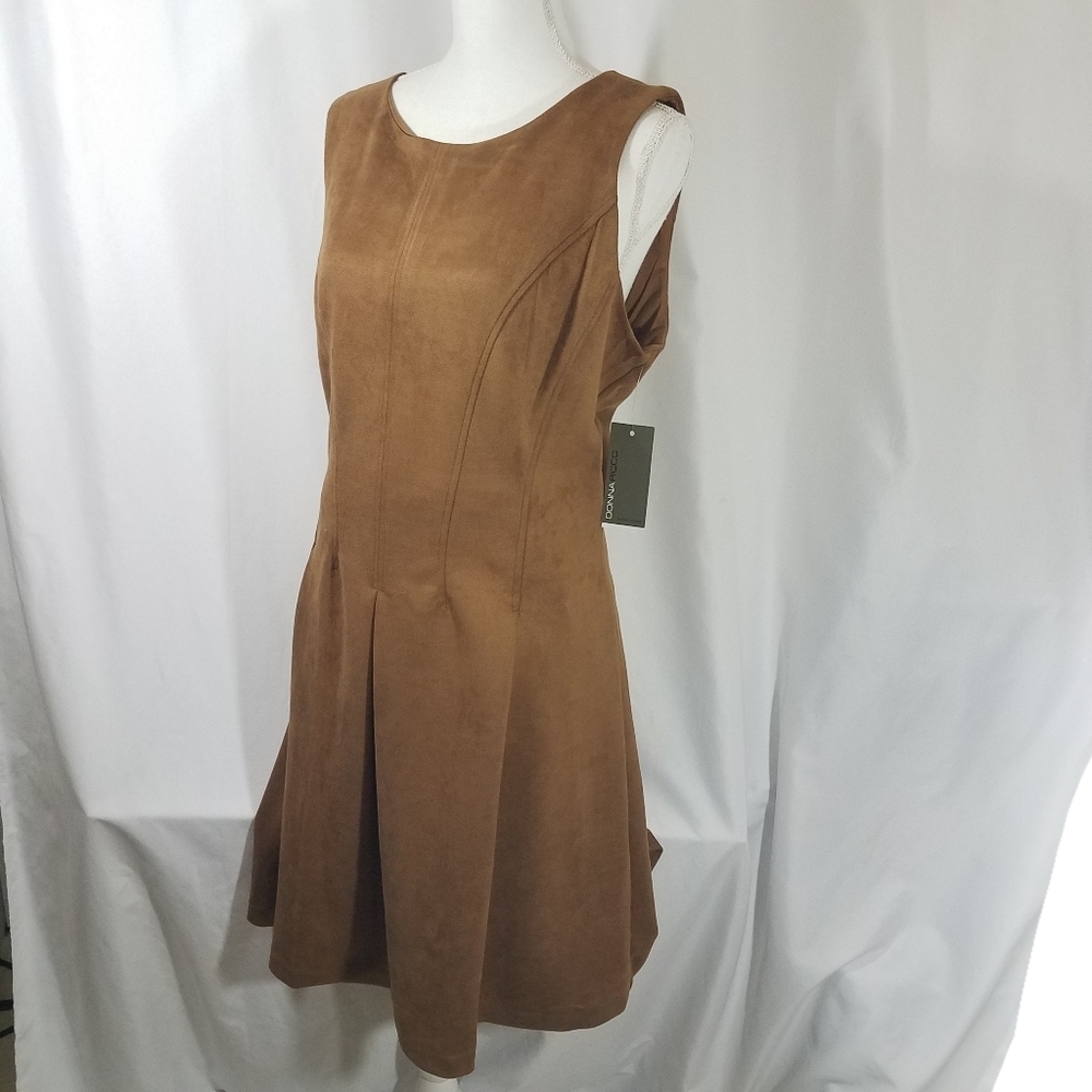 Donna Rico Faux Suede Fit & Flare Dress 14 NWT